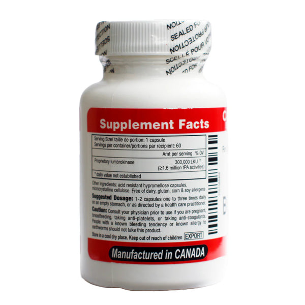 Canada RNA Biochemical Inc. – Boluoke® 20mg 30 Capsules (Travel Size) Lumbrokinase