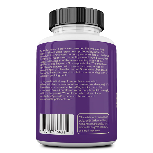 Ancestral Supplements - Grass Fed Beef Brain With Liver (180 capsules / 500mg)