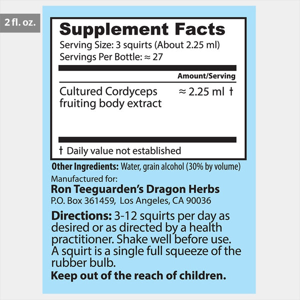 Dragon Herbs Cultured Cordyceps Drops (240ml/8floz Refill)