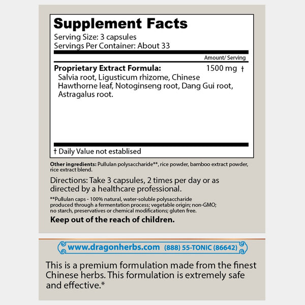 Dragon Herbs Cardiovascular Protector 100 Capsules (500mg)