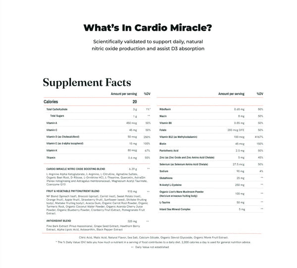 Cardio Miracle 30 Single Serving Sticks