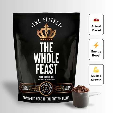 The Fittest - The Whole Feast, Grass-Fed Nose-to-Tail Protein Blend, Milk Chocolate Flavour (780g / approx 30 servings)