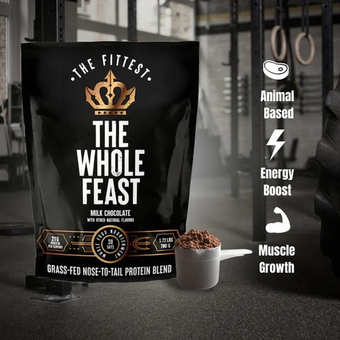 The Fittest - The Whole Feast, Grass-Fed Nose-to-Tail Protein Blend, Milk Chocolate Flavour (780g / approx 30 servings)