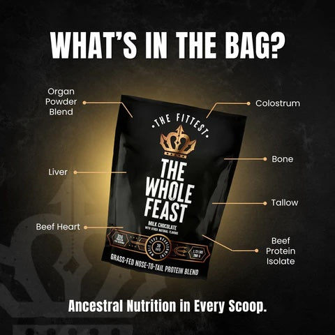 The Fittest | The Whole Feast, Grass-Fed Nose-to-Tail Protein Blend | Butter Vanilla | 780g (approx 30 servings)