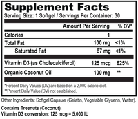 Thumbnail for Vitamin D3 5,000 IU with Organic Coconut Oil - 30 ct.(Natural Stacks)
