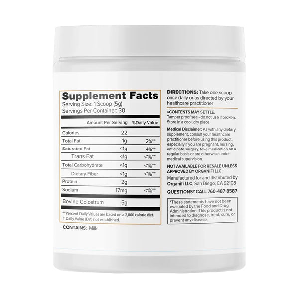 Organifi - Grass-Fed Bovine Colostrum Powder (150g/30 Servings)