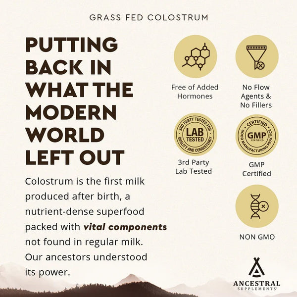 Ancestral Supplements - Grass Fed Colostrum (180 capsules / 500mg)