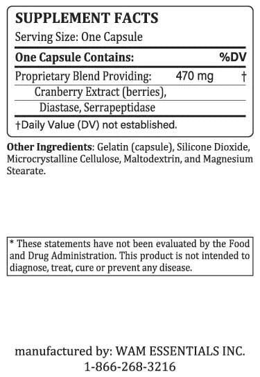 Dr Wong's WAM Essentials – Cran-Diazyme™ (90caps) | Cranberry Extract with Diastase & Serrapeptidase Enzymes