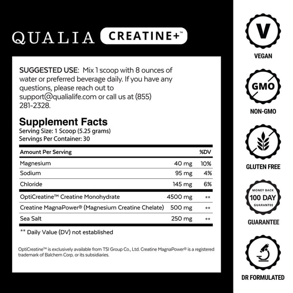 Qualia Creatine+ (158g) | Advanced Creatine Complex (OptiCreatine + Creatine MagnaPowder)