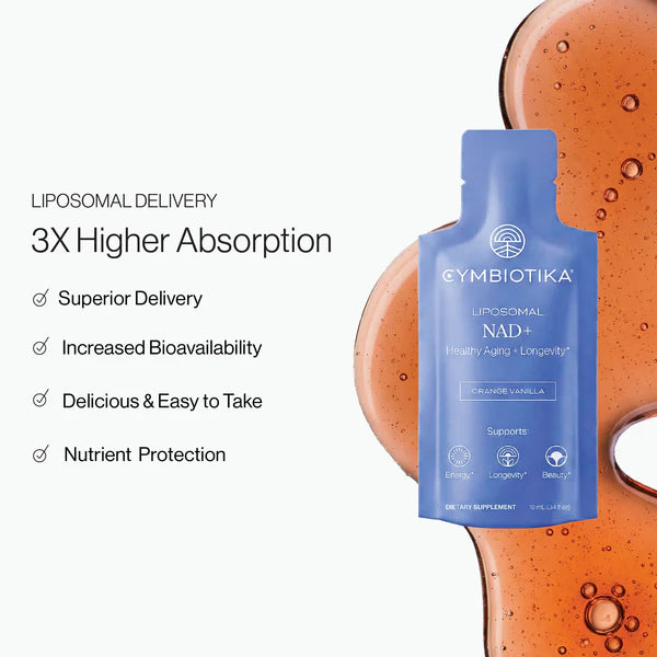Cymbiotika - Liposomal NAD+ 260ml (26x10ml Sachet)(Orange Vanilla Flavour)