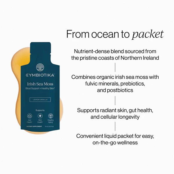 Cymbiotika - Irish Sea Moss 390ml (26x15ml Sachet)(Lemon Vanilla Flavour)