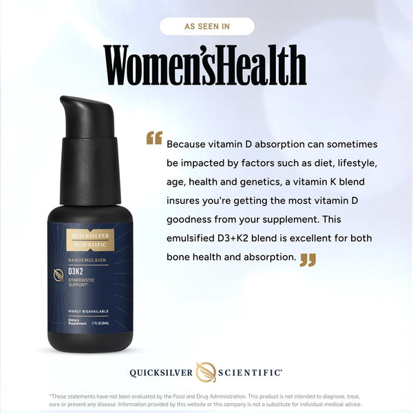 Quicksilver Scientific Nanoemulsified K2+D3 (50ml / 100 servings)