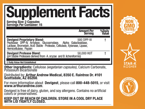 Devigest ADS | Arthur Andrew Medical | Sample (2 Capsules)