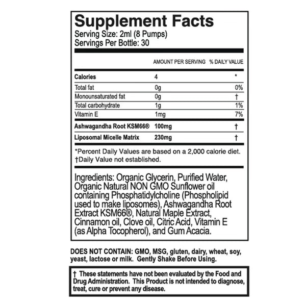Purality Health - PureDose® Liposomal Ashwagandha 2floz (60ml) 100mg KSM-66