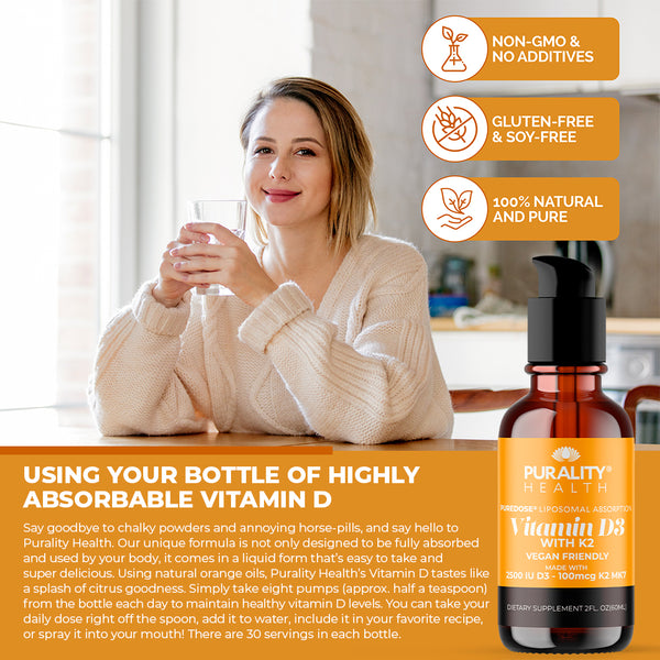 Purality Health - PureDose® Liposomal D3 with K2 2floz (60ml)