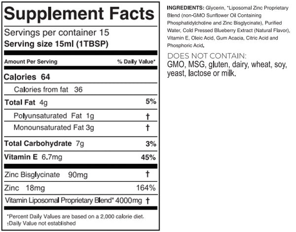 Purality Health - PureDose® Liposomal Zinc 225ml