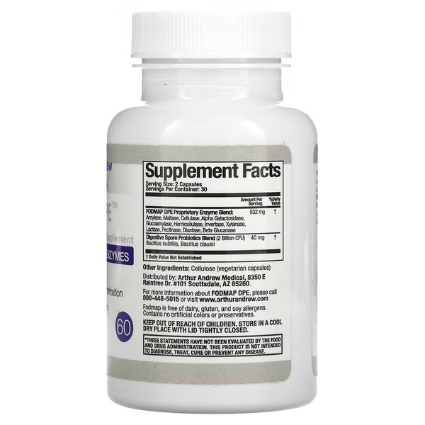 Arthur Andrew Medical - FODMAP DPE – Digestive Probiotics & Enzymes (60caps)