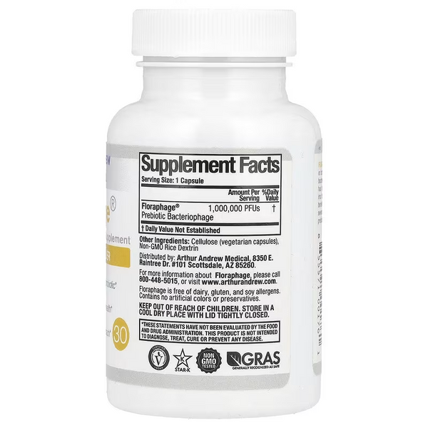 Arthur Andrew Medical - Floraphage - Bacteriophage Prebiotic Supplement (30caps)