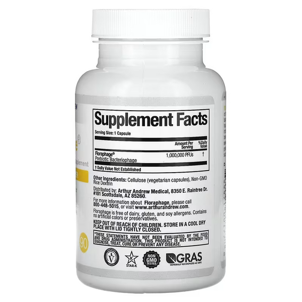 Arthur Andrew Medical - Floraphage - Bacteriophage Prebiotic Supplement (90caps)