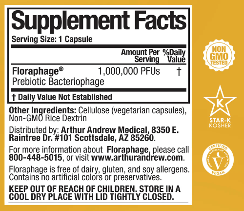 Floraphage, 30 Capsules (Arthur Andrew Medical) (Prebiotic / probiotic supplement)