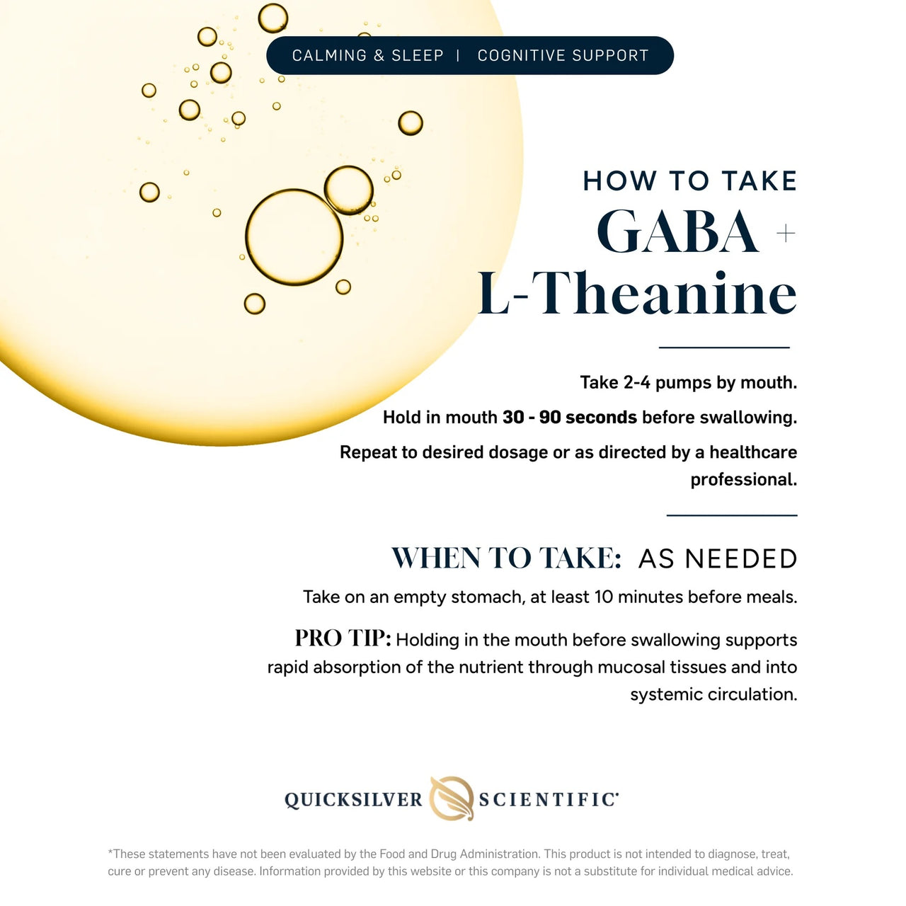 Quicksilver Scientific GABA with L-THEANINE (50ml / 2ml per serving)