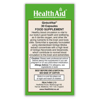 Thumbnail for Health Aid - Ginkgo Biloba 5000mg 30 caps