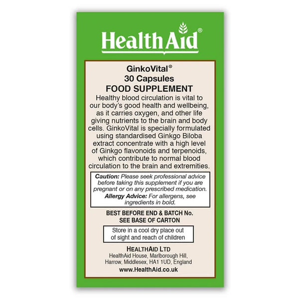 Health Aid - Ginkgo Biloba 5000mg 30 caps