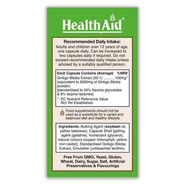Health Aid - Ginkgo Biloba 5000mg 30 caps