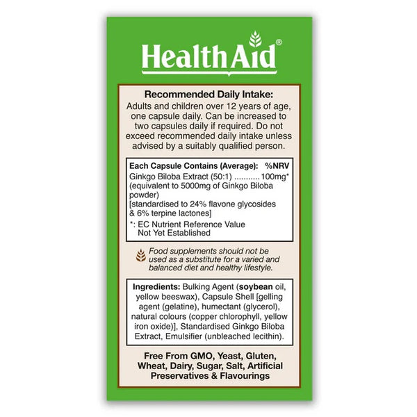 Health Aid - Ginkgo Biloba 5000mg 30 caps