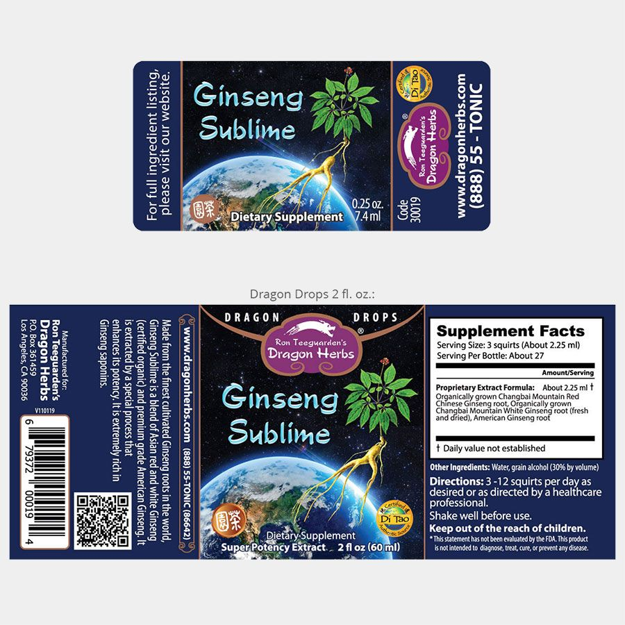 Dragon Herbs - Ginseng Sublime Mini Drops 0.25oz (7.5ml)