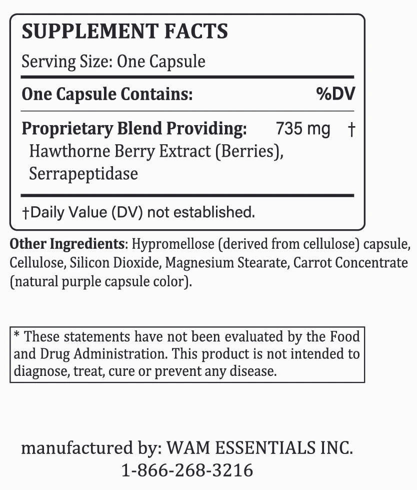 Dr Wong’s WAM Essentials - Hawthorne Berry Extract with Serrapeptidase (60caps/30servings)