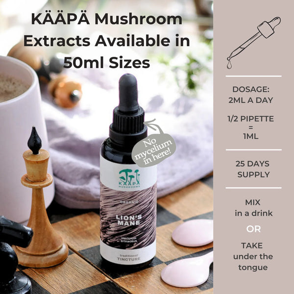 KÄÄPÄ Mushrooms - Lion’s Mane Organic Liquid Extract Tincture (50ml)