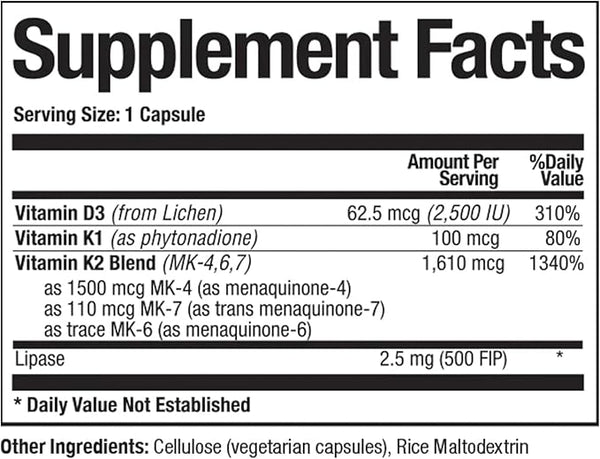 Arthur Andrew Medical - KD Ultra - Full Spectrum Vitamin K2 with Vegan D3 (30caps)