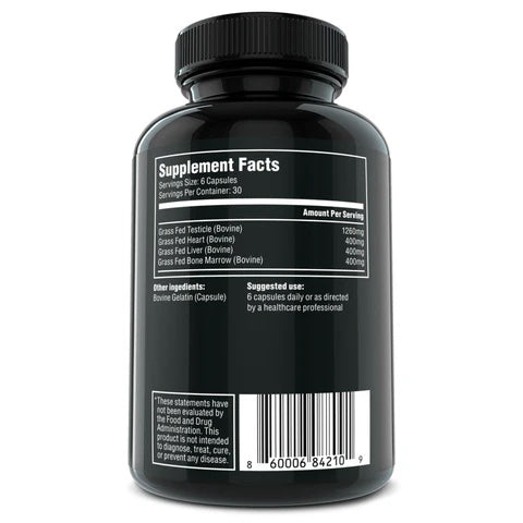 The Fittest - King - Grass-Fed Organ Complex for Men (180 caps/30 servings)