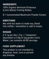 Thumbnail for APE Nutrition - Organic Lion’s Mane Mushroom Powder | 8:1 Extract (40g)
