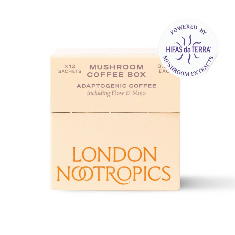 London Nootropics - Mushroom Adaptogenic Coffee Box 12 Sachets (Flow & Mojo)