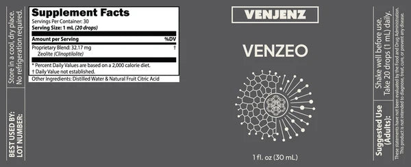 Venjenz - Venzeo Zeolite Liquid Clinoptilolite Zeolite Supplement (30ml)