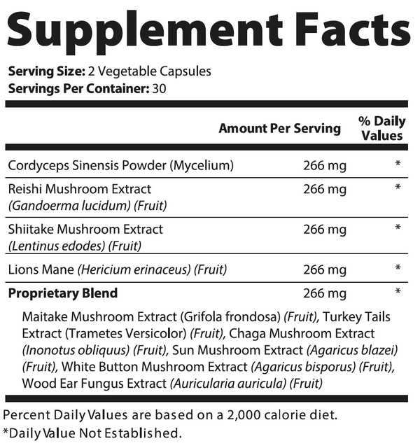 New Alpha Nutrition - Longevity Multi-Mushroom Complex for Men (60caps)