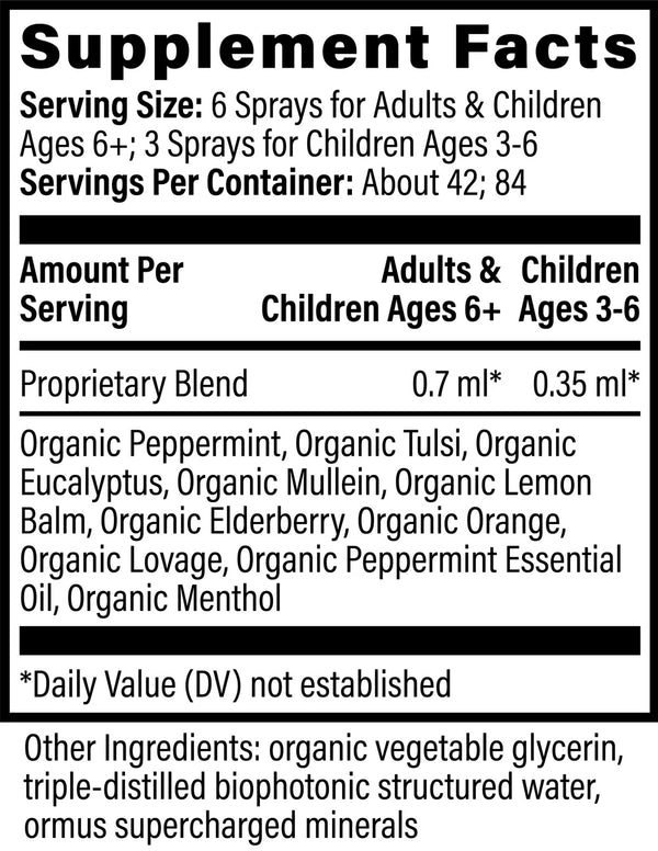 Global Healing | Lung Health | 1fl Oz (approx 42 servings for ages 6+ & adults, or approx 84 servings for children aged 3-6)