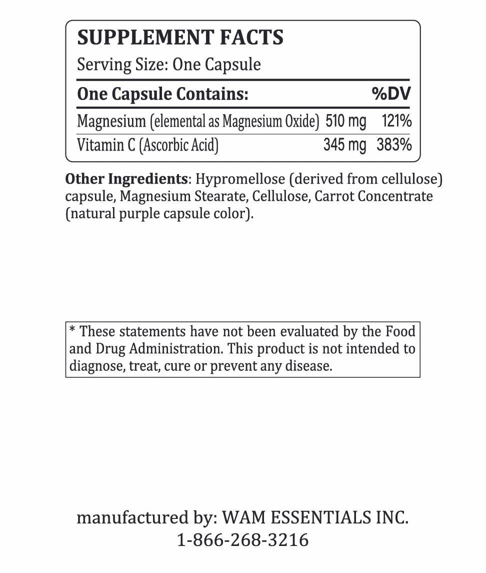 Dr Wong’s WAM Essentials - Magscorbate™ Magnesium & Vitamin C (90 Capsules)