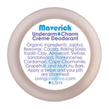 Thumbnail for Living Libations Maverick Underarm Charm Creme Deodorant (6.5ml)