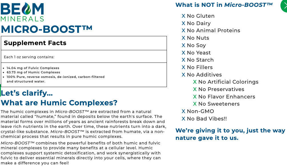 BEAM Minerals - Micro-BOOST 32floz (946ml) Exceptional Cellular Micronutrient Support