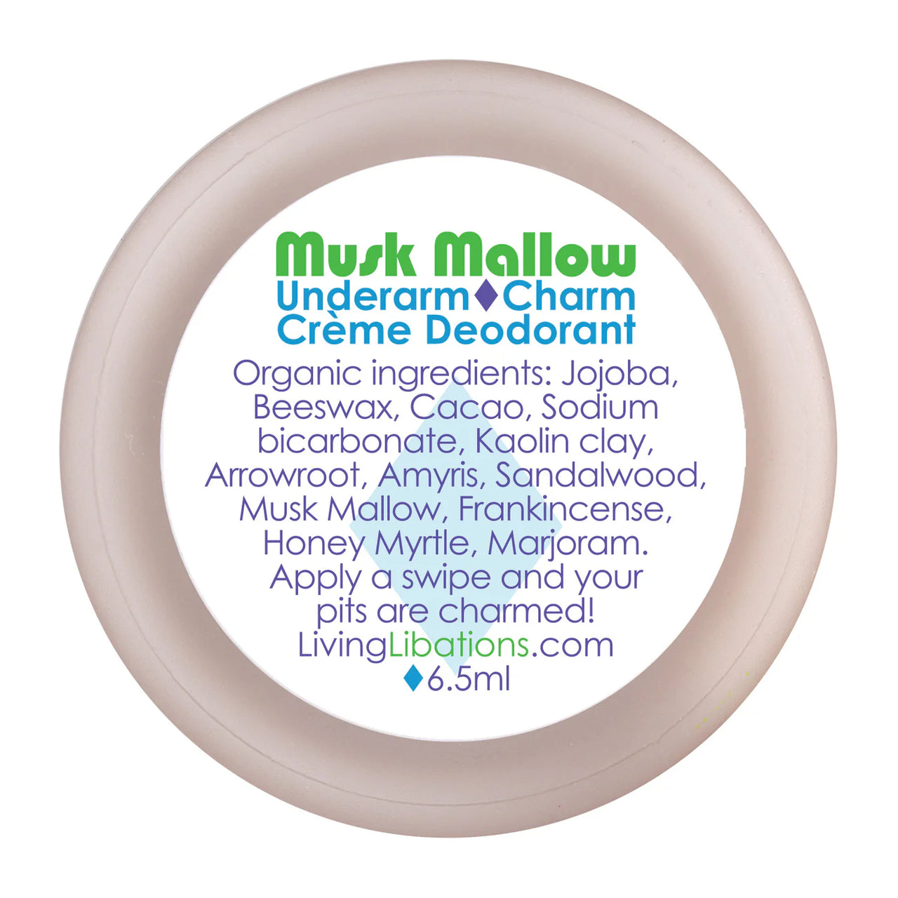 Living Libations - Underarm Charm Creme Deodorant Musk Mallow (6.5g/ml)