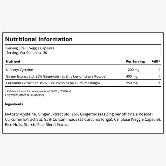 Blueprint | NAC + Ginger + Curcumin (90 caps)