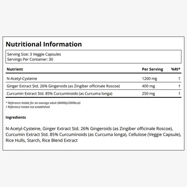 Blueprint | NAC + Ginger + Curcumin (90 caps)