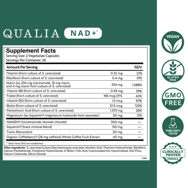 Qualia NAD+ (56caps) | Enhances Cellular Energy & Combat The Aging Process