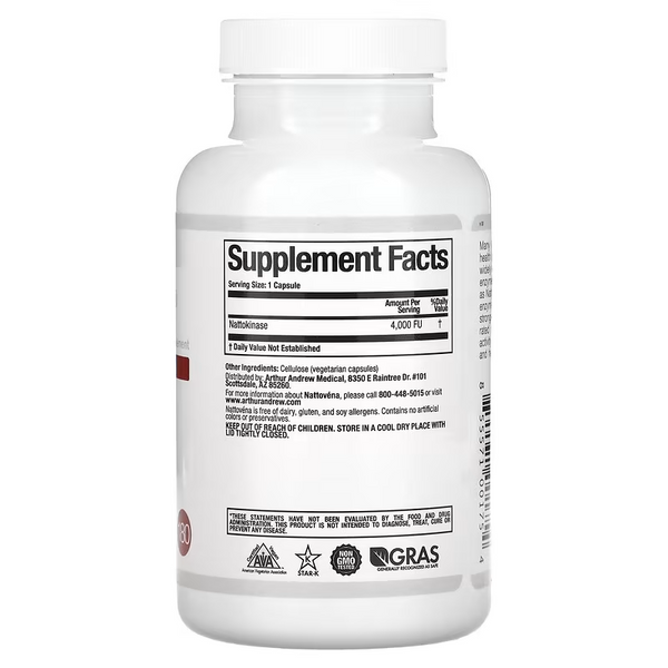 Arthur Andrew Medical - Nattovena | 4,000 FU - High Potency Enzyme (180caps)