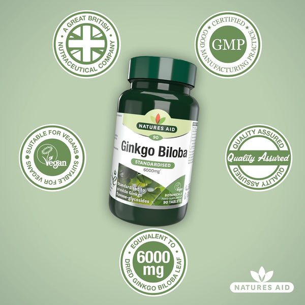 Natures Aid Ginkgo Biloba 120mg (90 capsules)
