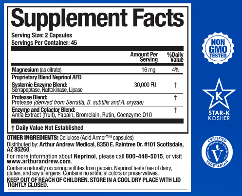 Neprinol AFD 300caps (Arthur Andrew Medical) (Systemic Enzyme Formula)