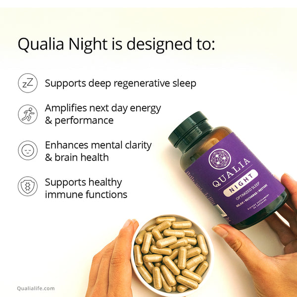 Qualia Night (60caps) | Optimised Sleep (Relax, Recharge, Restore)